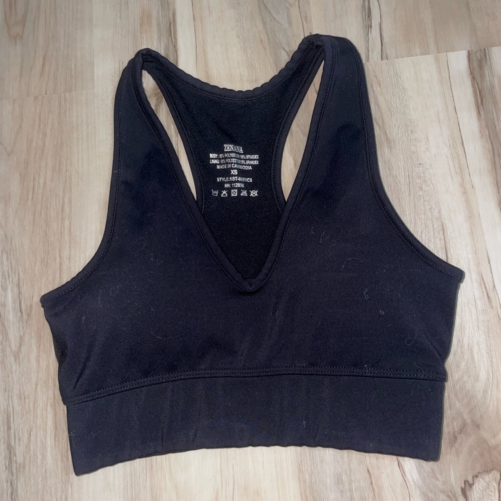 Zenana Outfitters Black Racerback Sports Bra